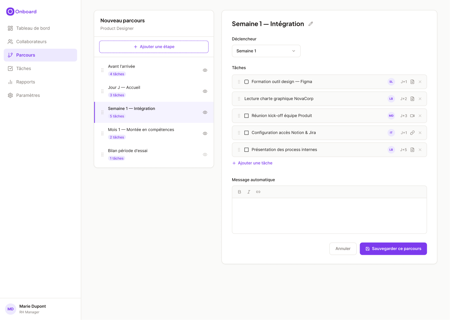 Parcours builder