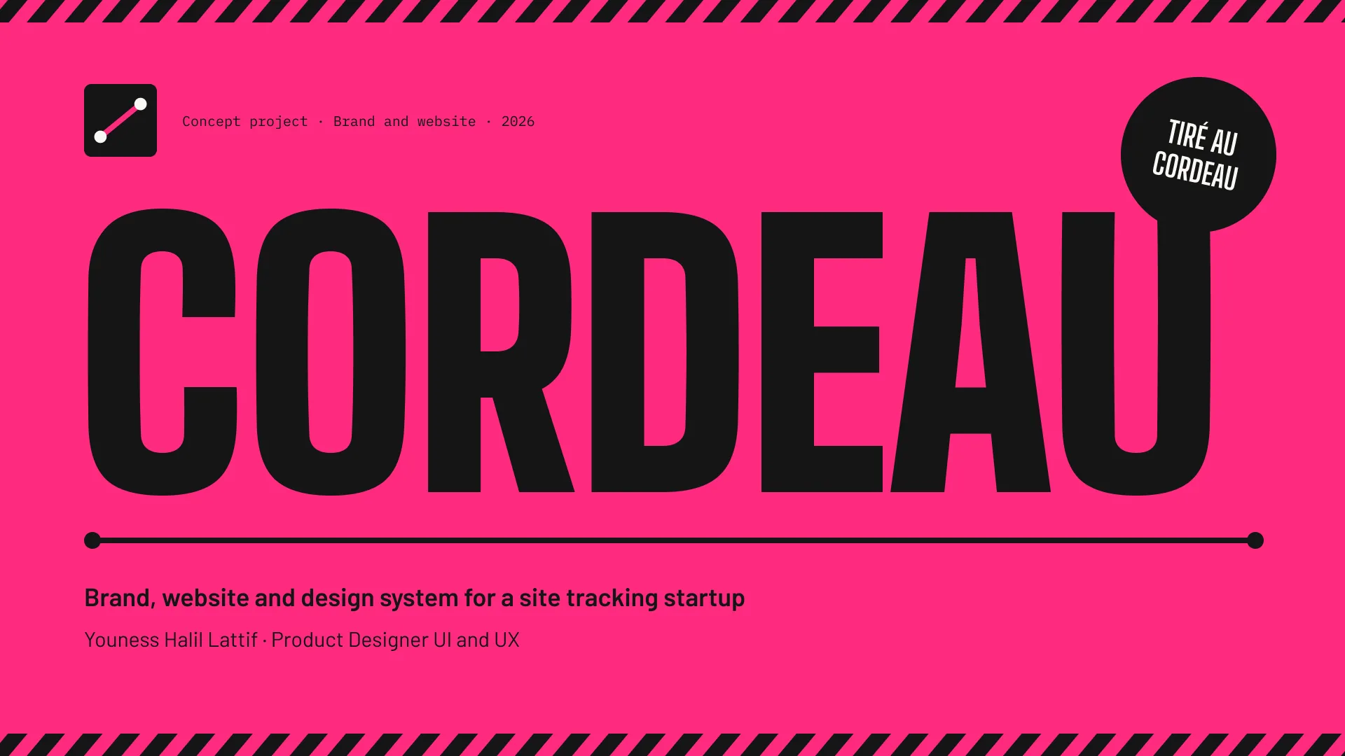 Cordeau, marque et site d’une startup de suivi de chantier (projet concept)