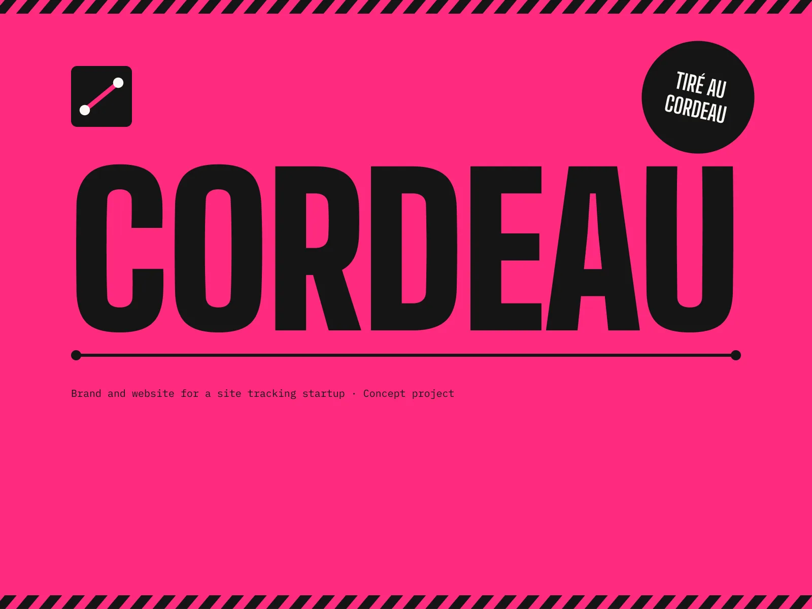 Cordeau : la marque : un cordeau entre deux clous