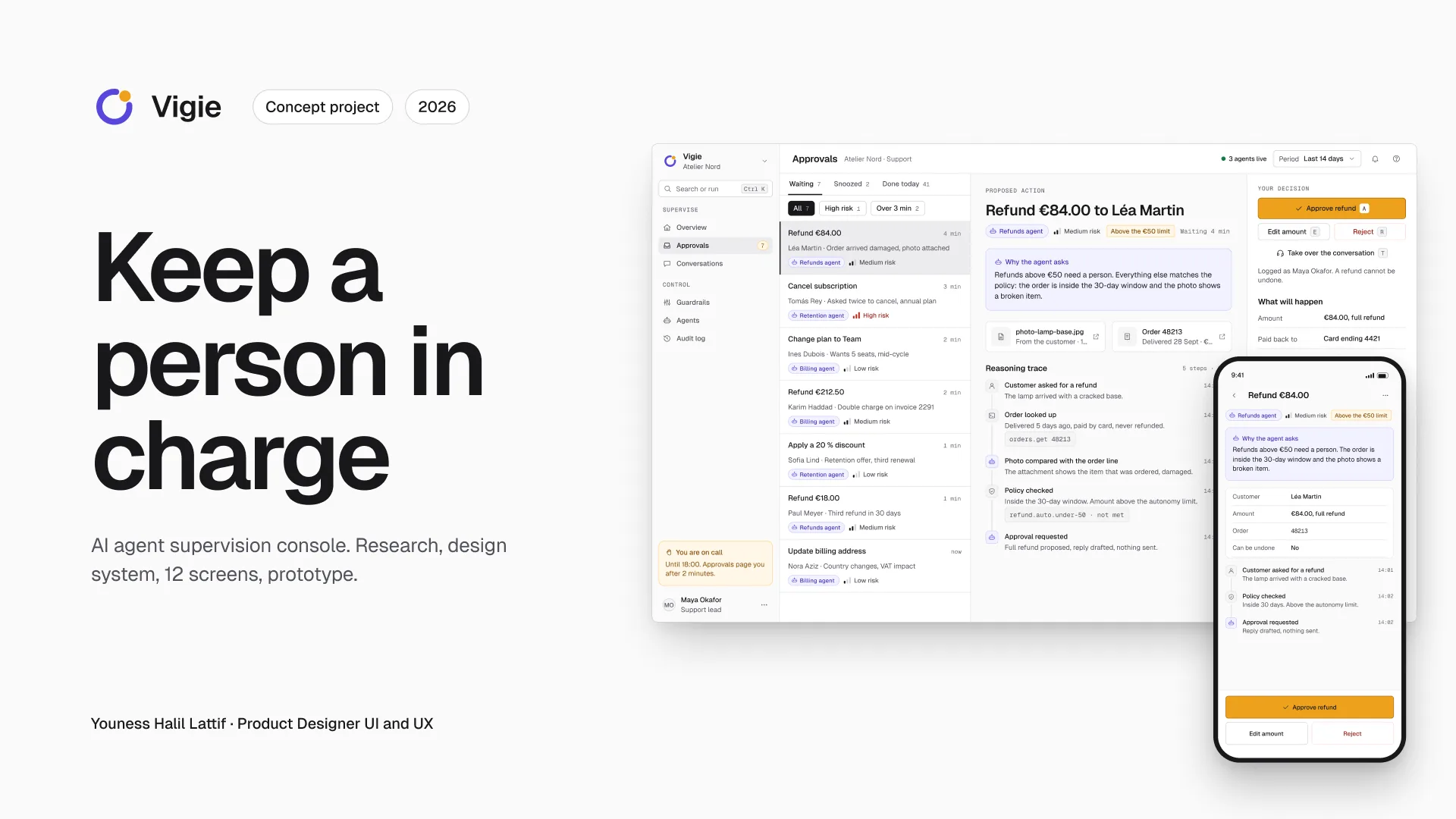 Vigie, console de supervision d’agents IA (projet concept)